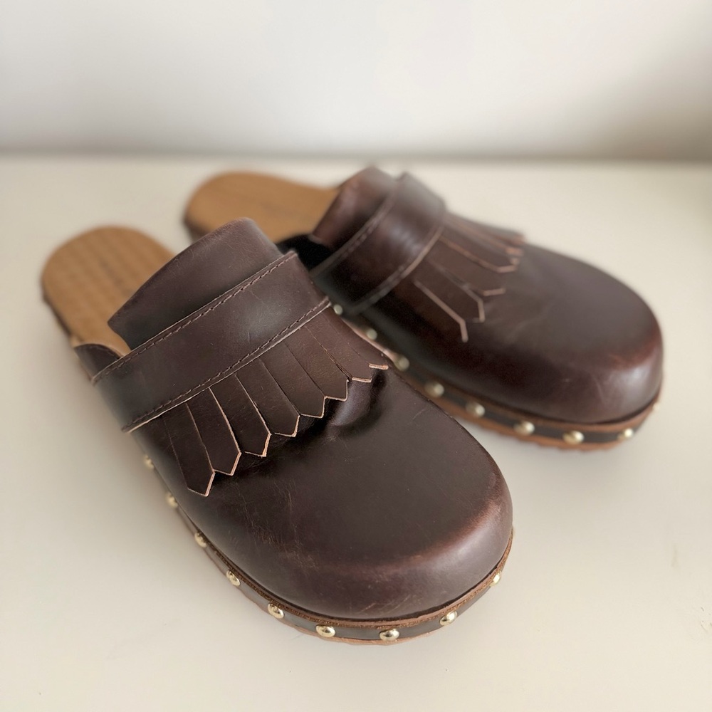 Kelsi Dagger Brown Studded Leather Clog